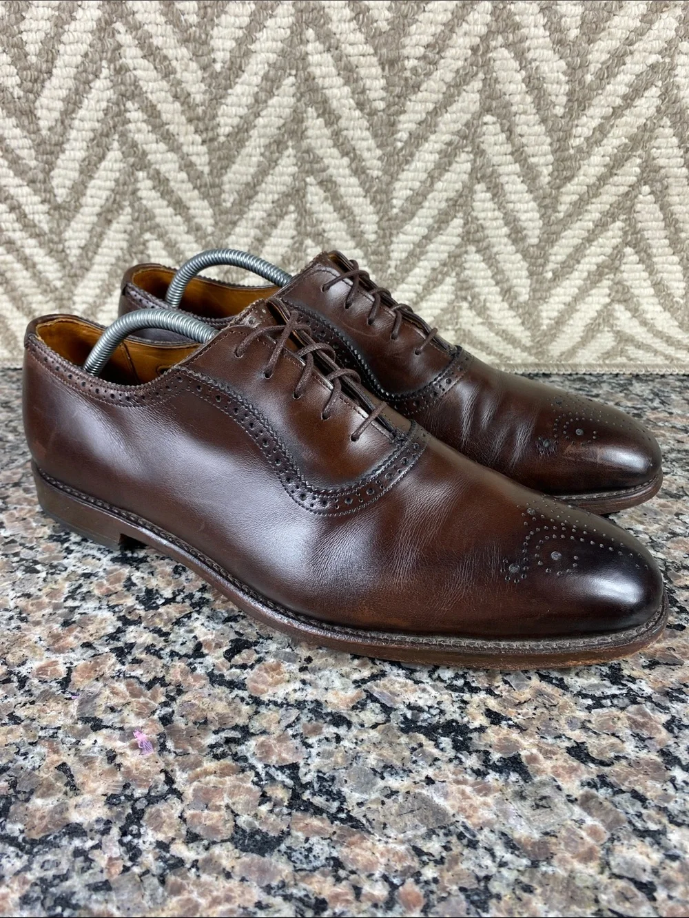 Allen Edmonds Brown Leather Wingtip Derby Shoes